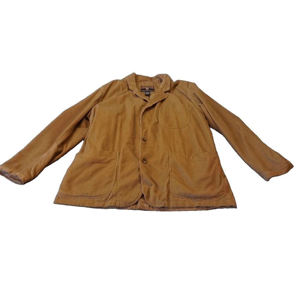 Duluth Trading Co Corduroy Jacket Mens XL Brown Elbow Patch Notch Lapel